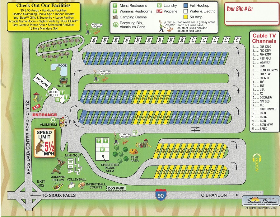 Maps and Directions | Sioux Falls Camp Jellystone Park™ Campground ...